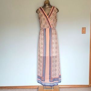 Anna cheery yellow and orange morrocan esque bohemian bright maxi dress